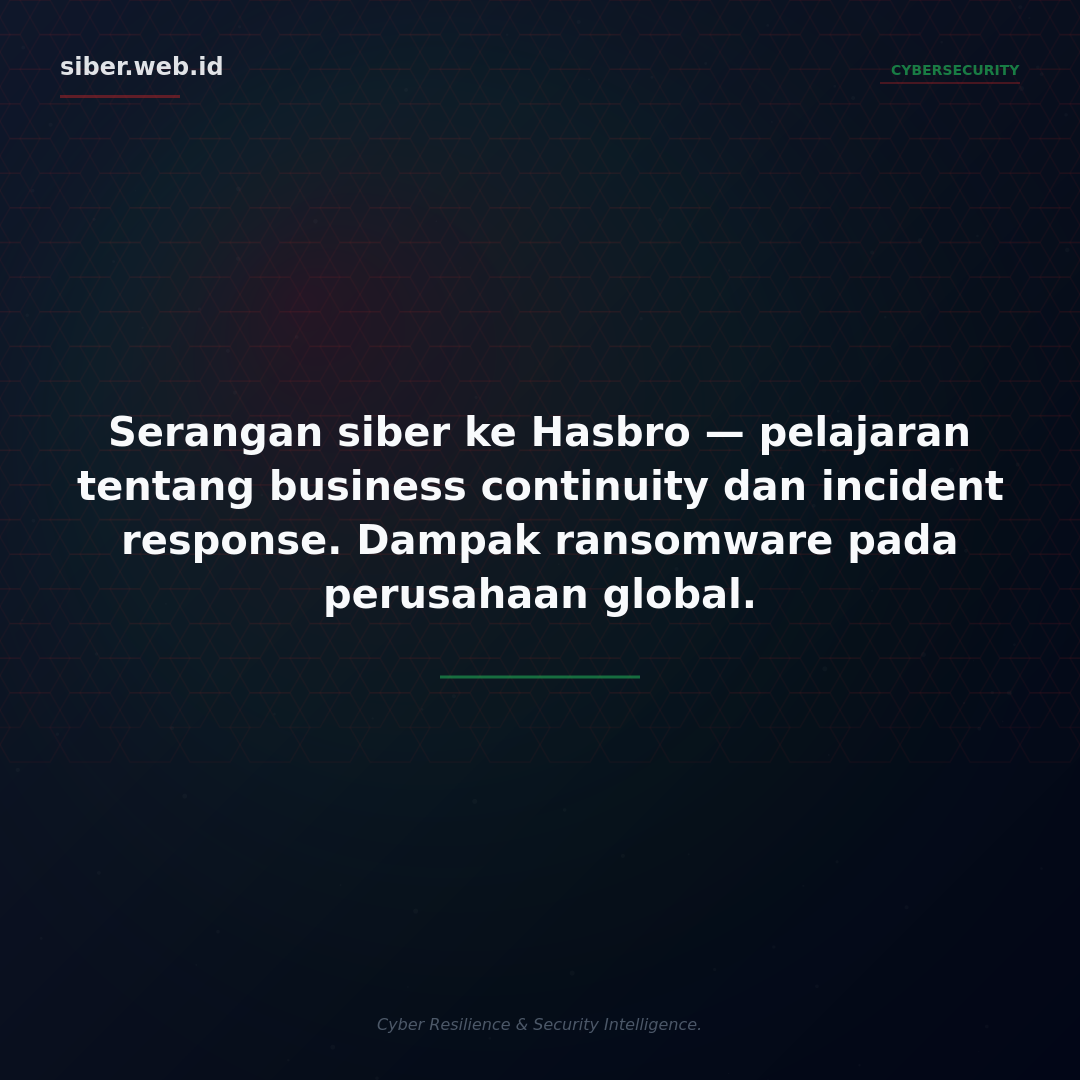 Serangan Siber ke Hasbro: Pelajaran tentang Business Continuity dan Incident Response